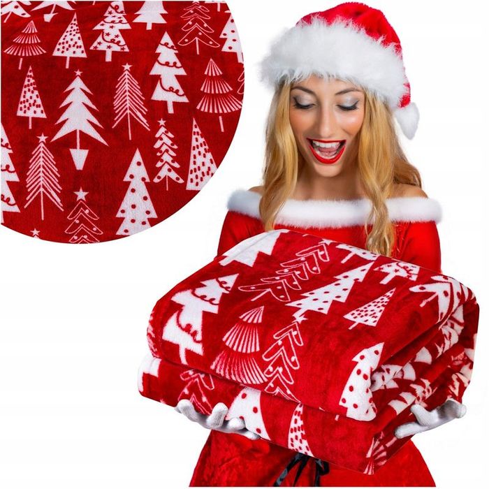 Koc Świąteczny 160x200 narzuta na łóżko kanapę sofę Mikrofibra Donato