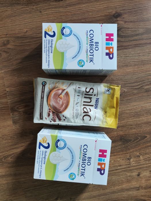 Zestaw nowe mleko modyfikowane HIPP BIO Combiotik 2 + kaszka Nestle
