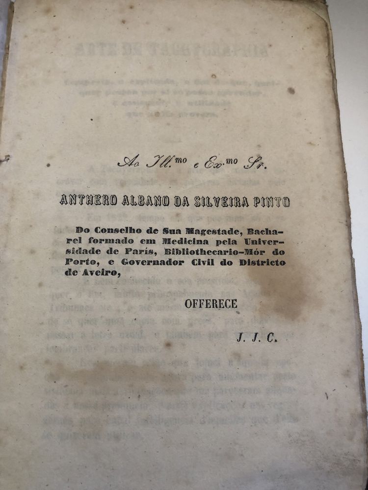Arte Tachygraphia de J. J. C. 1854