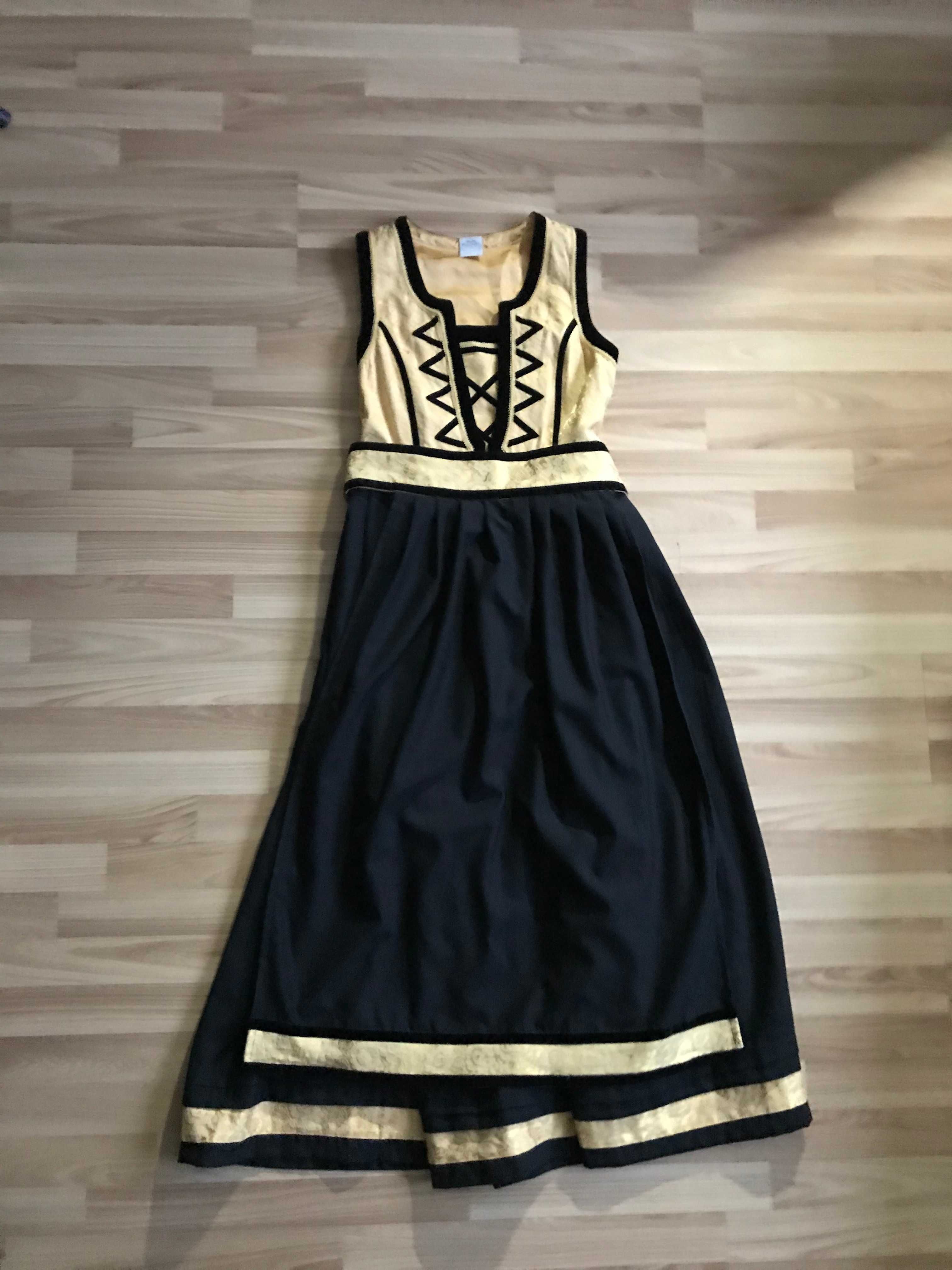 Czarno złota długa suknia r. 38 / 40 sukienka dla księżniczki cosplay