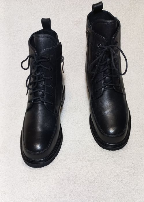 Шкіряні черевики Respect 38 теплі напівчобітки сапожки ботинки