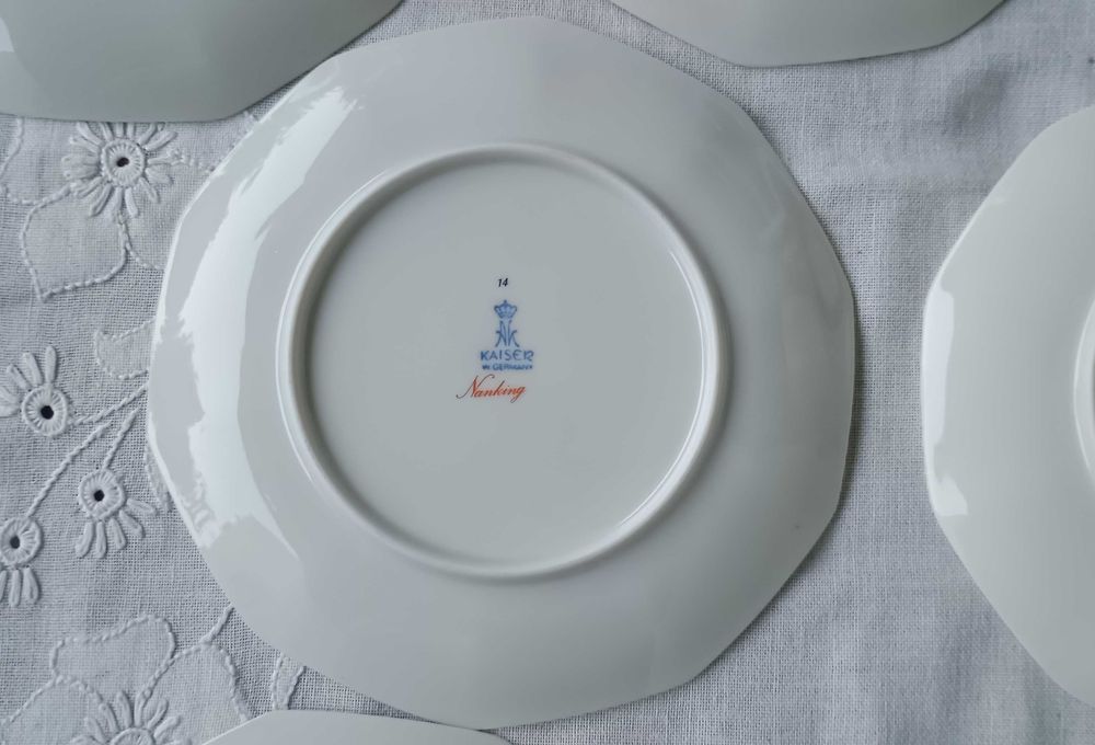 Komplet 7 talerzy deserowych – Kaiser W. Germany, dekoracja „Nanking”