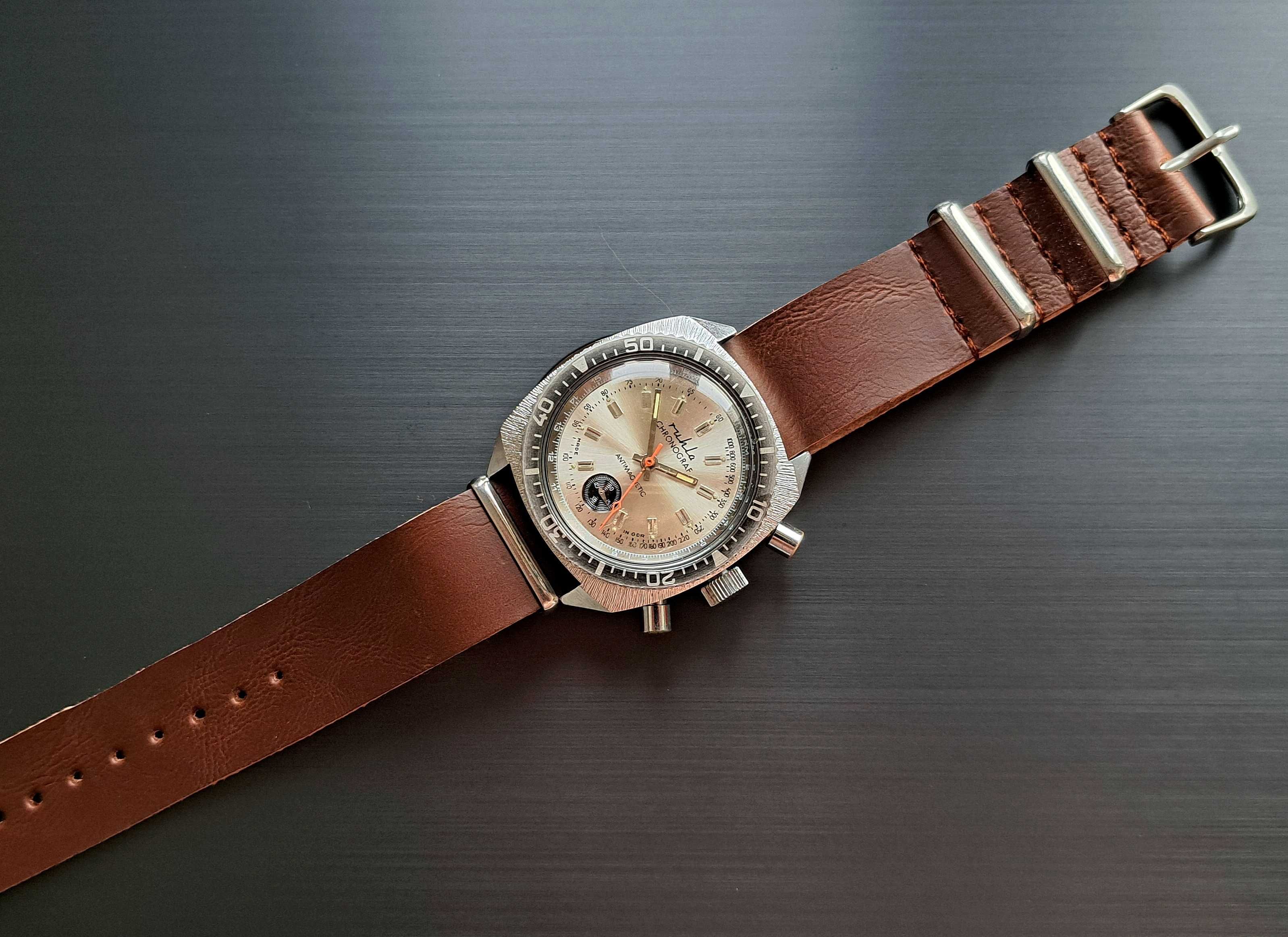 Ruhla Chronograf niemiecki zegarek vintage