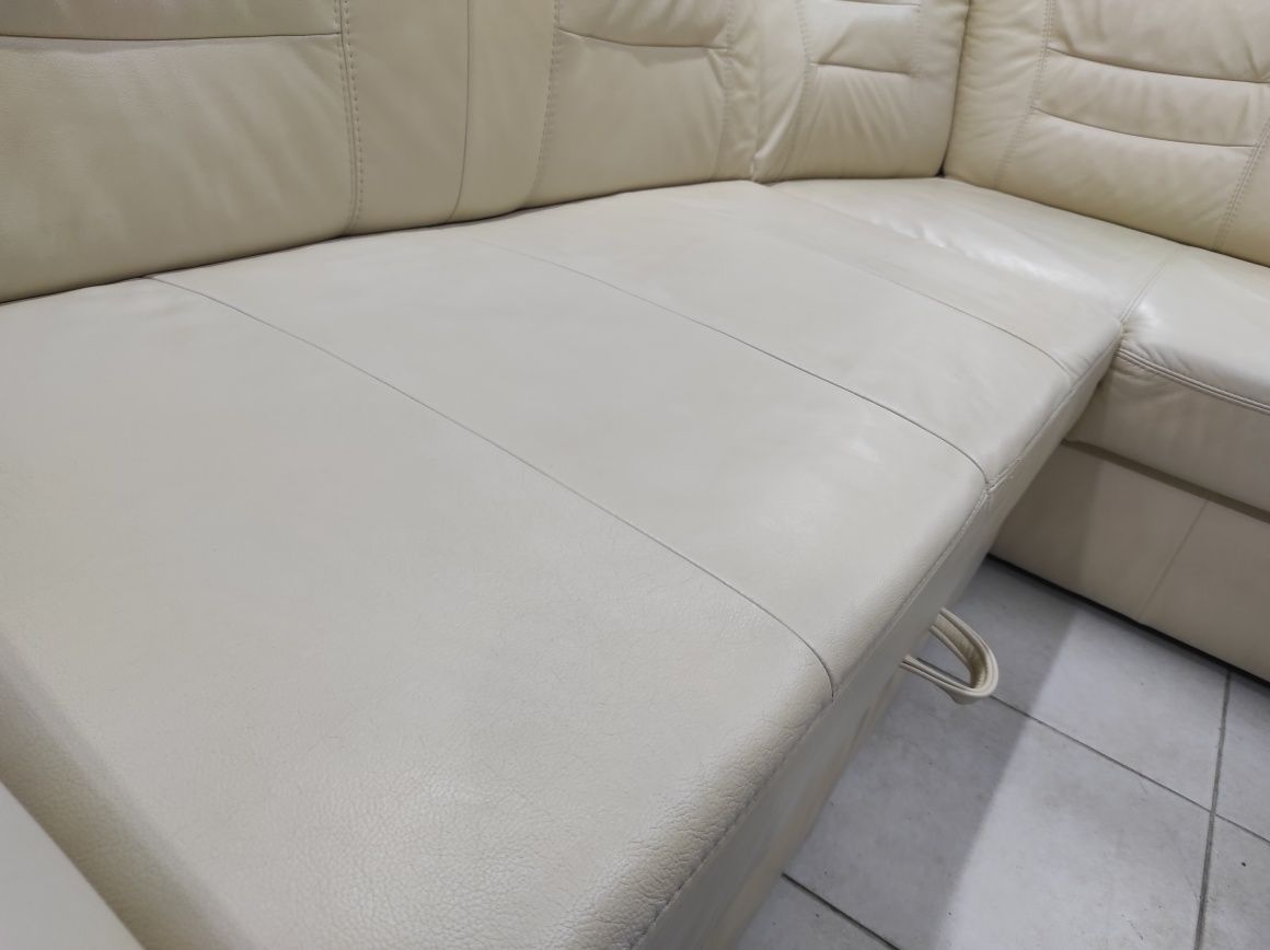 Шкіряний розкладний диван 225х167 см! Кожаный уголок