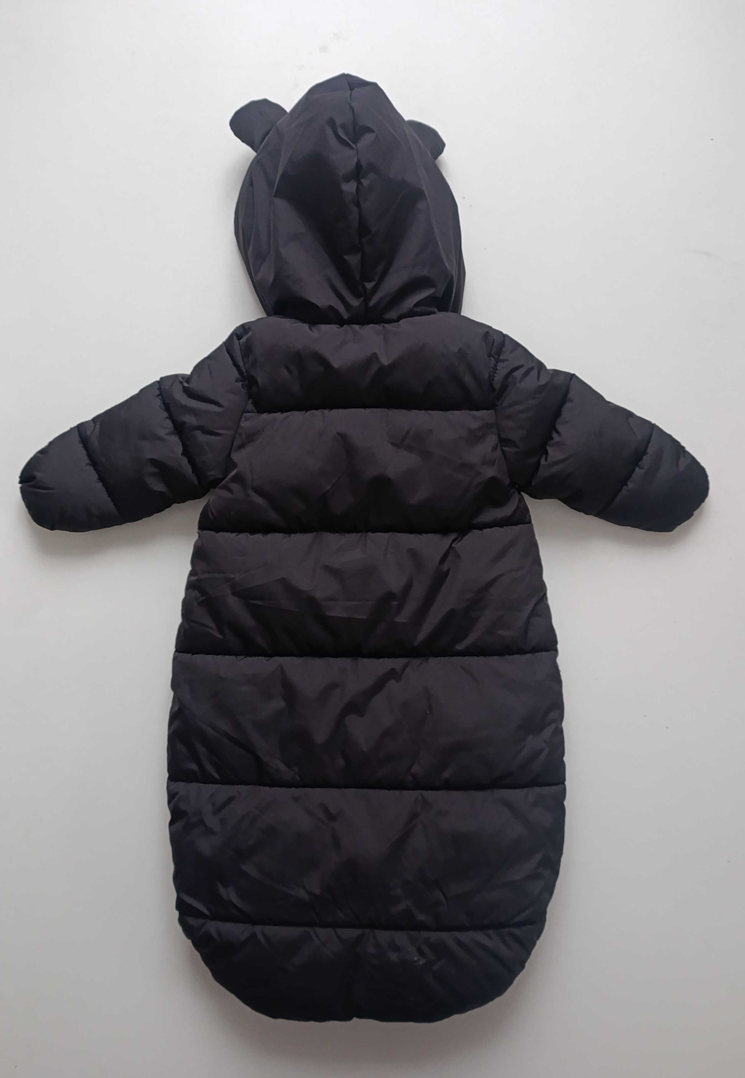 Czarny, zimowy kombinezon do wózka 50/56 H&M