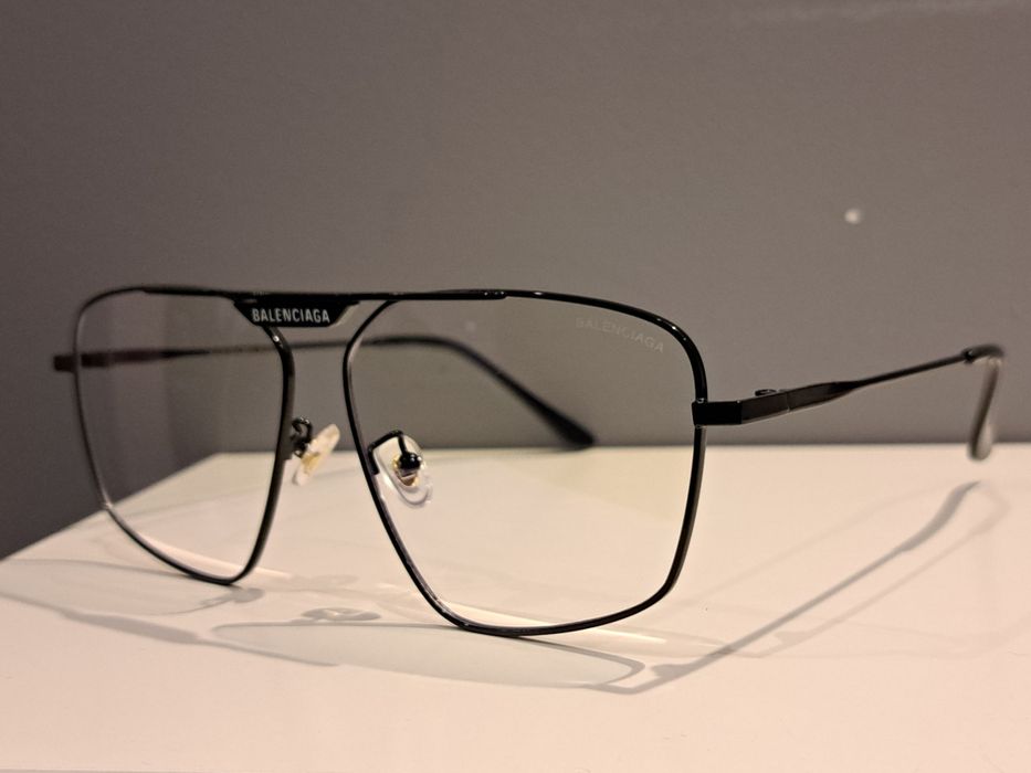 BALENCIAGA czarne nowe męskie okulary zerowki oprawki filtr
