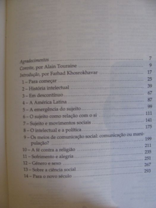 A Procura de Si de Fernando N. Dias e Alain Touraine