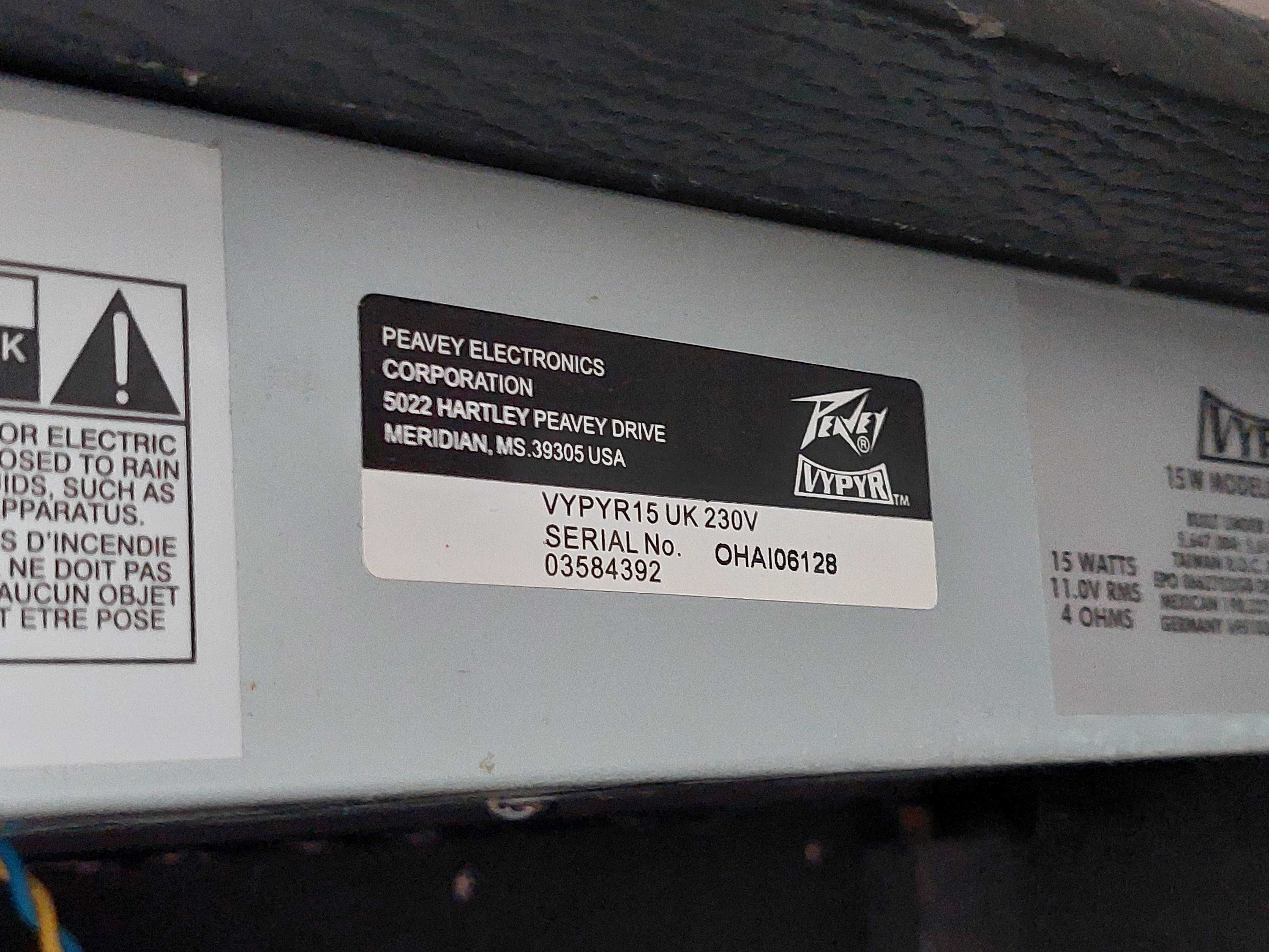 Wzmacniacz gitarowy Peavey Vypyr 15W