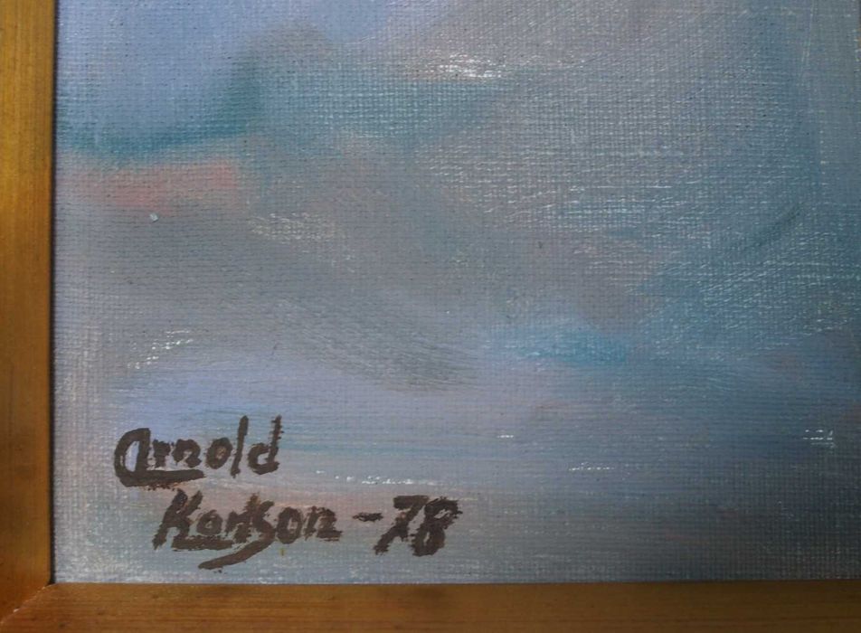 Sygnowany, ORYGINALNY obraz olejny od A. Karlsona, na płótnie. 1978r.