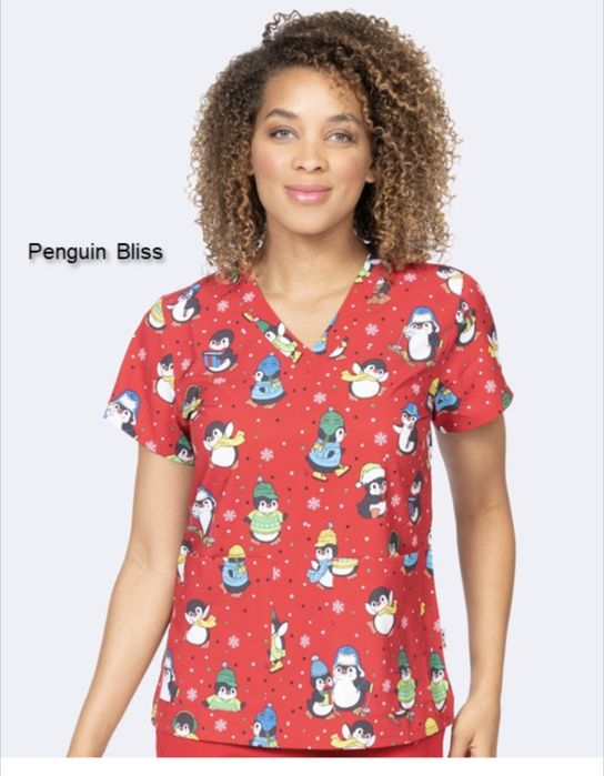 Топ медичний червоний Пінгвіни Ava Therese