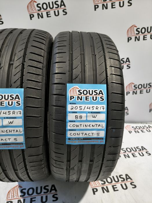 2 pneus semi novos 205-45R17 Continental - Oferta dos Portes