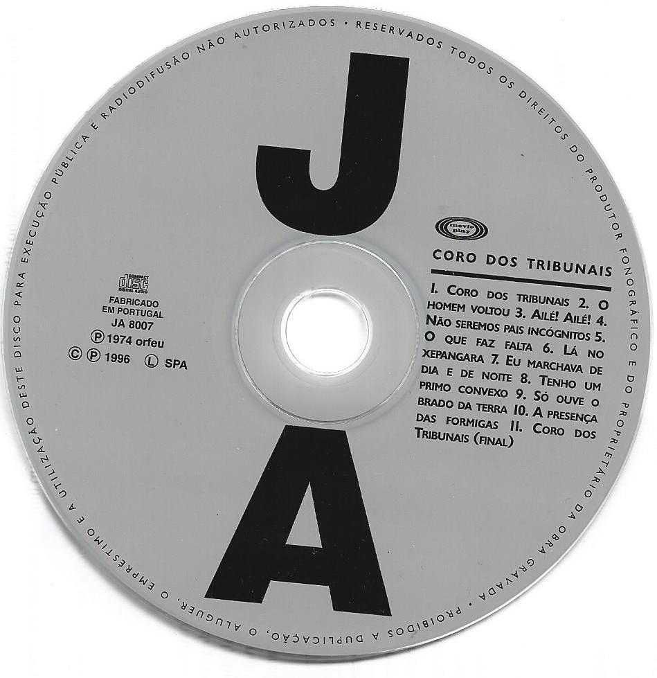 José Afonso	- - - - -		Coro dos Tribunais	- - - - -	CD