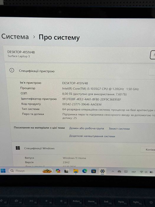 Microsoft Surface Laptop 3 13.5" 2k Сенсорний i5 8/256 GB SSD