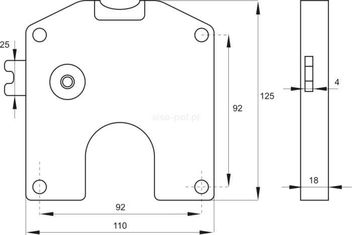 Zamek depozytowy prawy na 2zł - klucz wężowy 16 sztuk