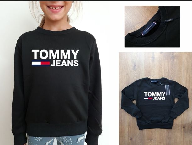Nowa bluza dziecięca Tommy Hilfiger czarna uniseks 128/134