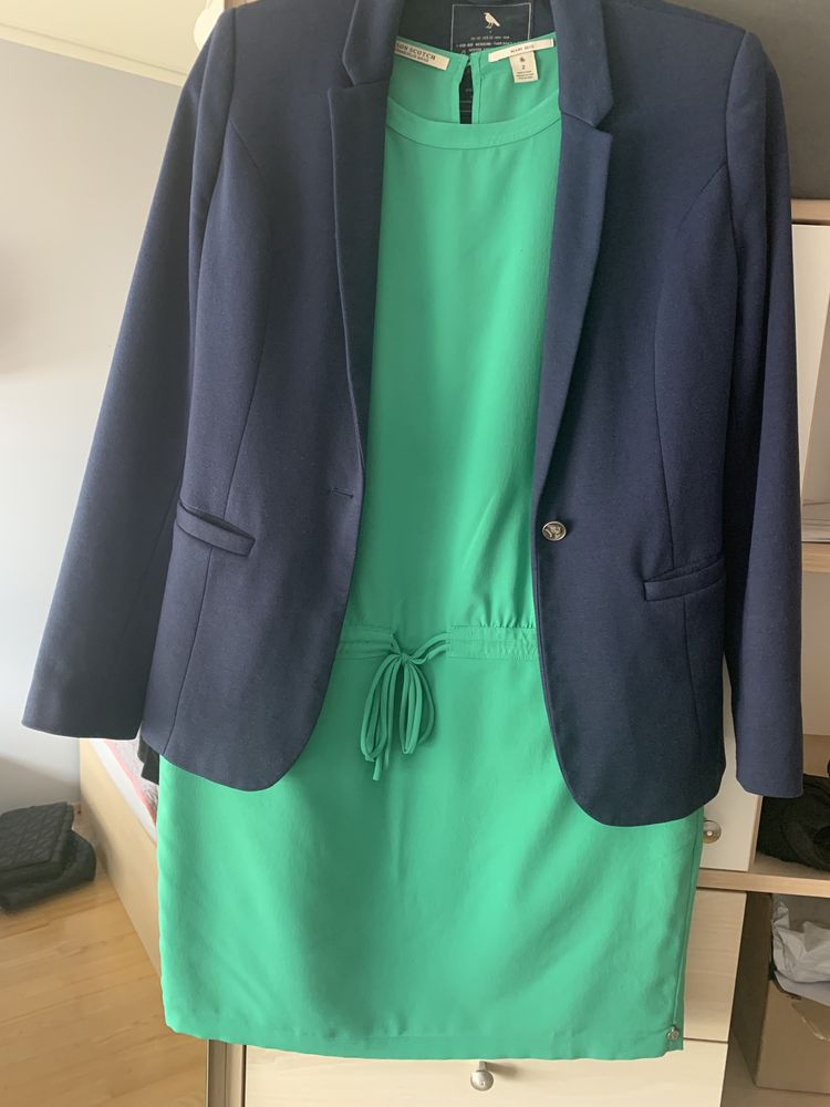 Sukienka zielona z kieszeniami na lato (roz duże M) Maison Scotch