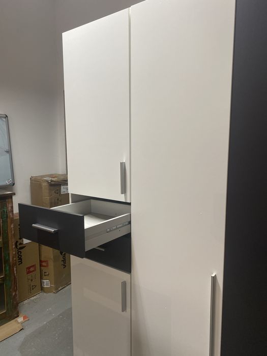 Szafa duża biała antracyt 270x208x58cm pojemna Nowa