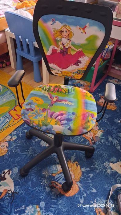 Krzesło obrotowe fotel dla dziewczynki księżniczka
