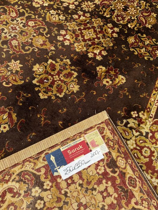 Duzy dywan klasyczny - brąz/bordo ze zlotymi ornamentami 350x250 DOWOZ