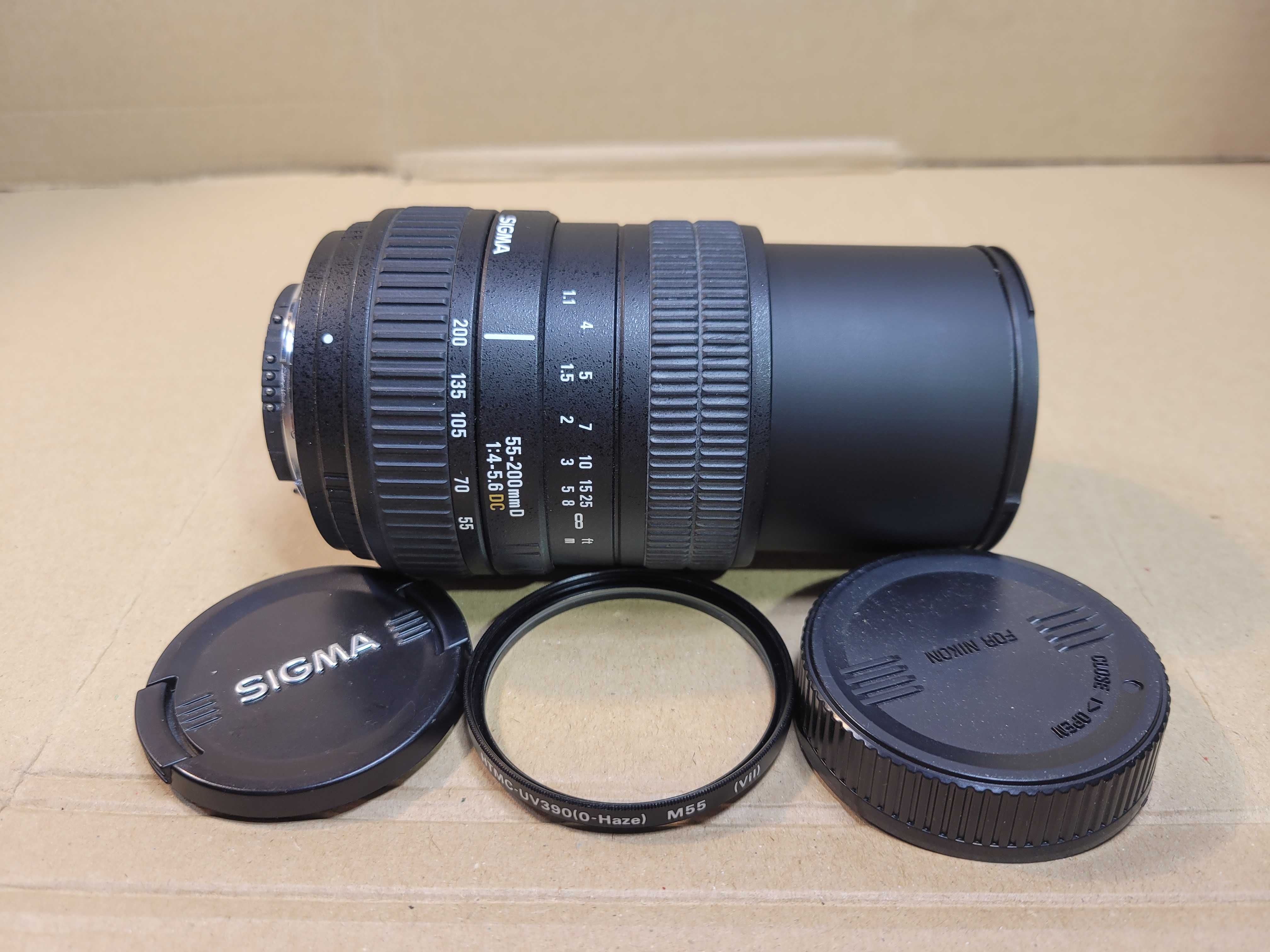 23 Obiektyw Sigma ZOOM 55-200mm  1:4-5,6 DC  fi55 jak nowy   for Nikon