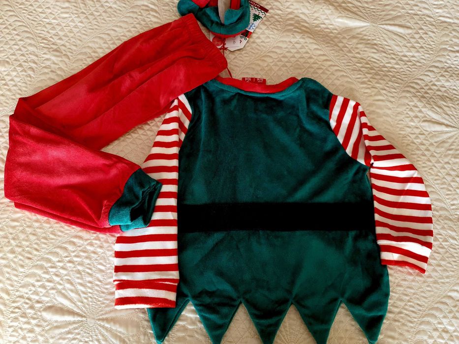 fato elfo 3-4 anos novo