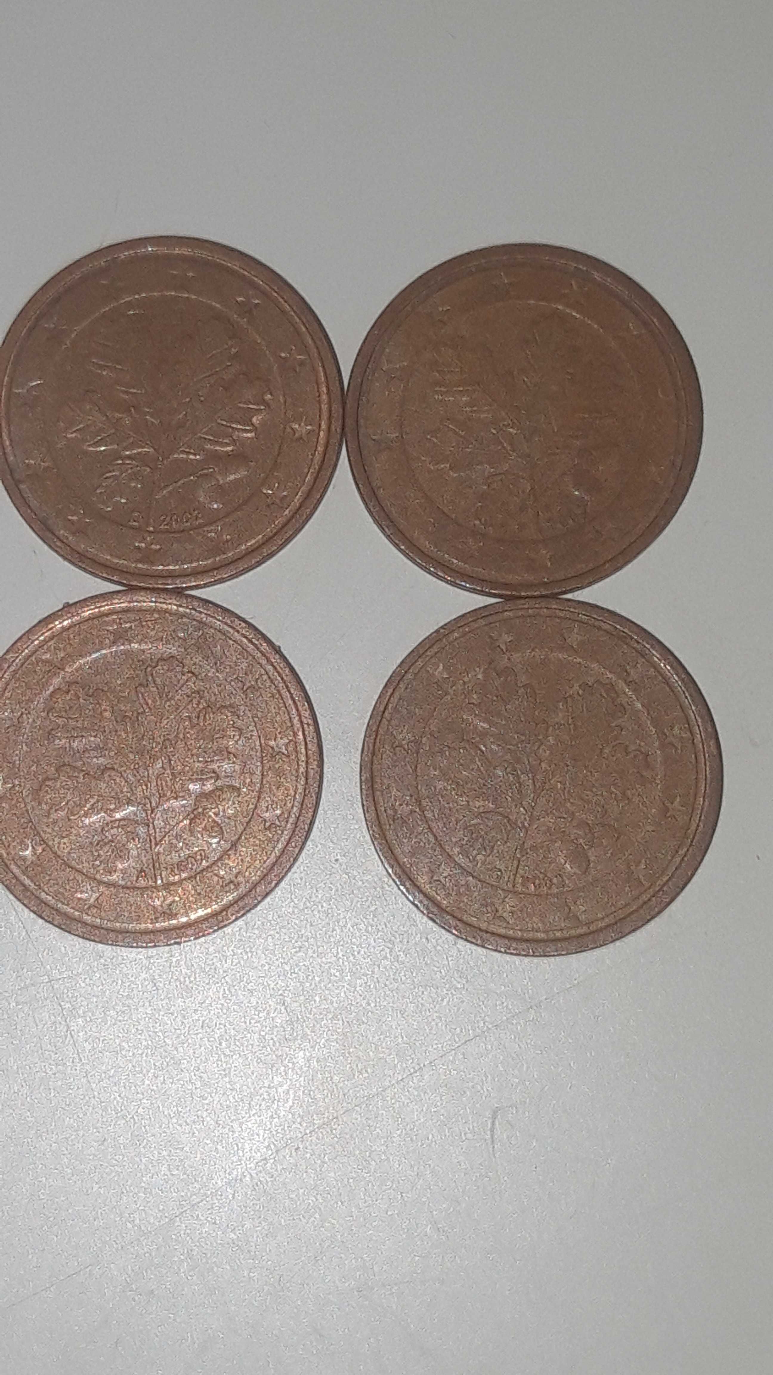 4 moedas de 2 centimos rarissimas.