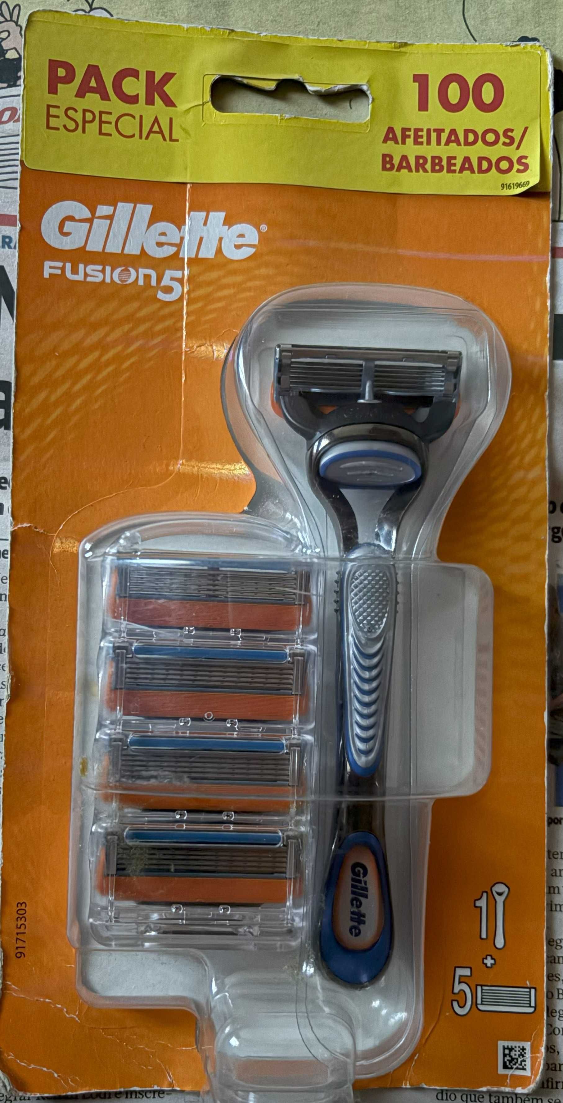 Pack Gillette Fusion 5: máquina e 5 recargas. Originais e Baratas