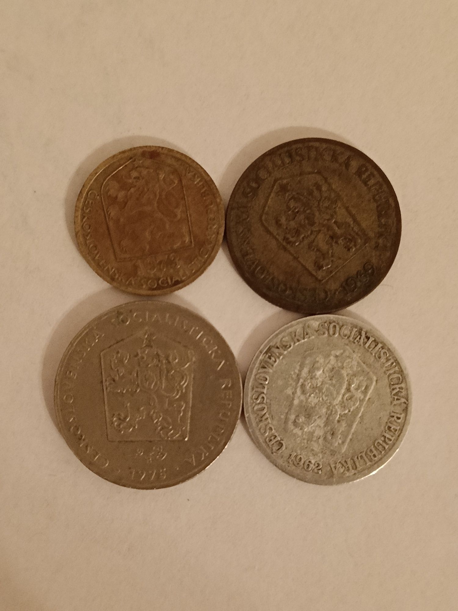 Monety z Czechosłowacji 4 sztuki