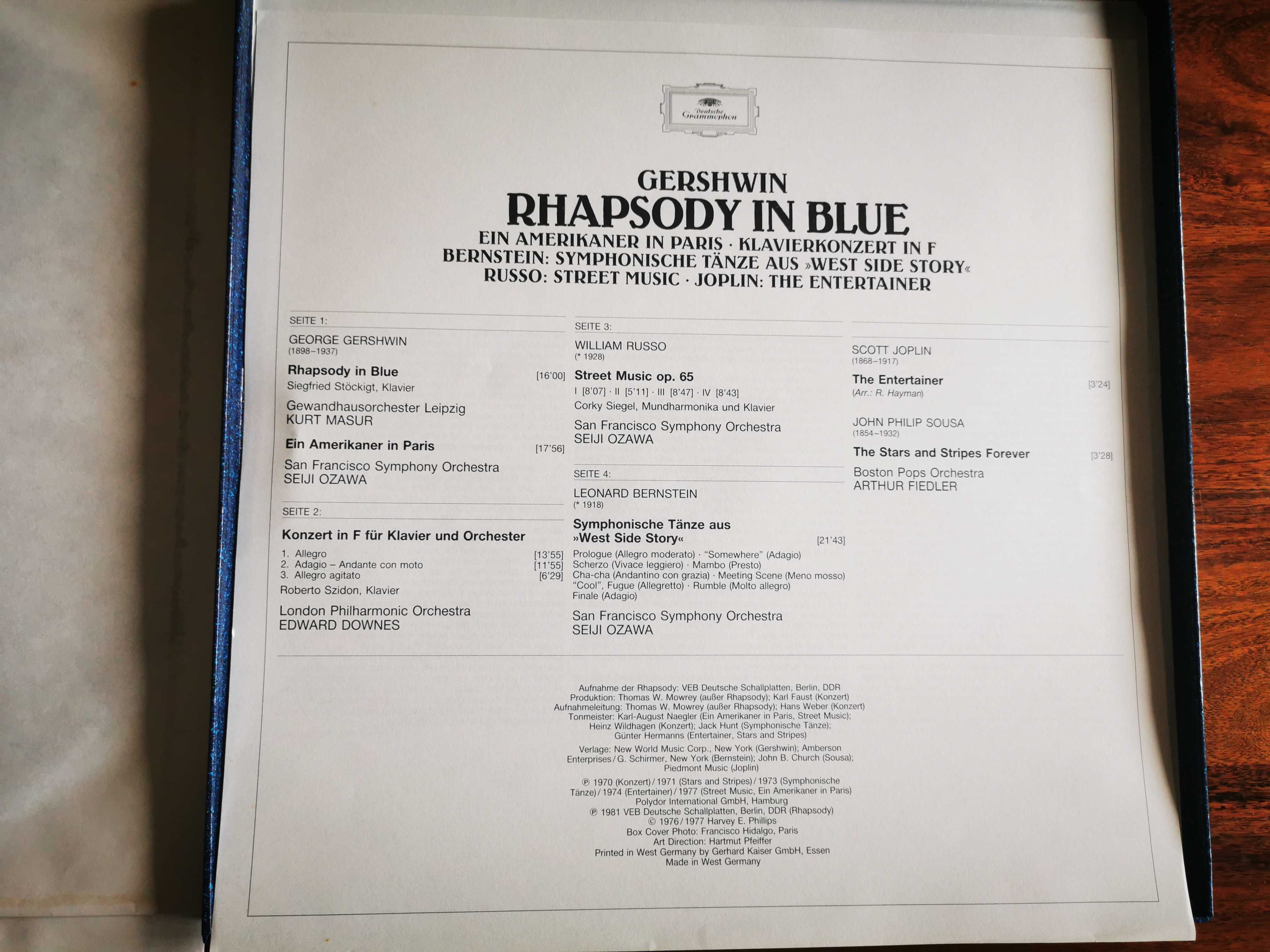 Płyty winylowe Gershwin Rhapsody In Blue, album