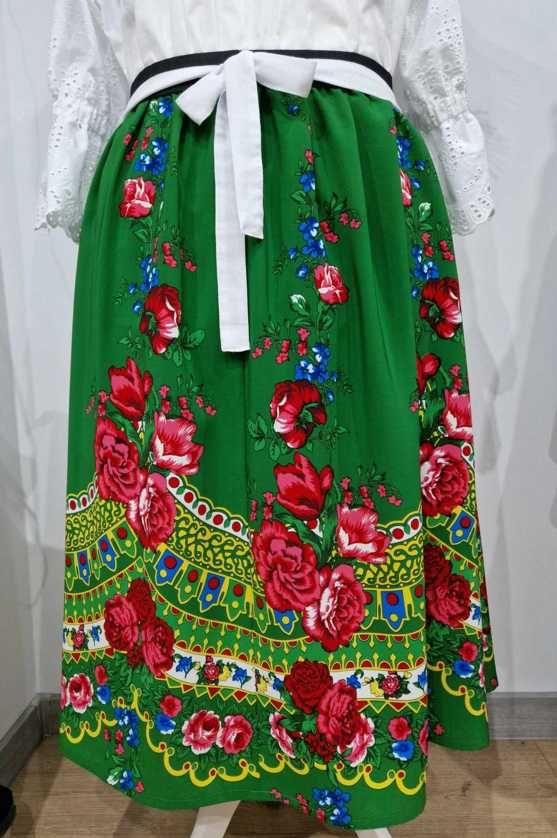 Spódnica ludowa/góralska, zielona w kwiaty 5XL(50)