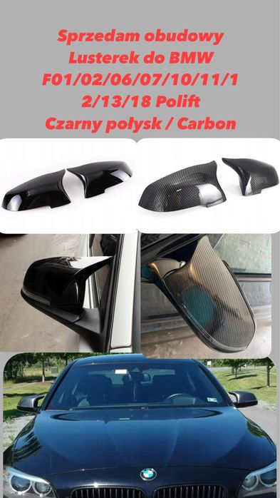 Obudowy Nakładki Lusterek Lusterka BMW Wszystkie Modele Czarny Carbon