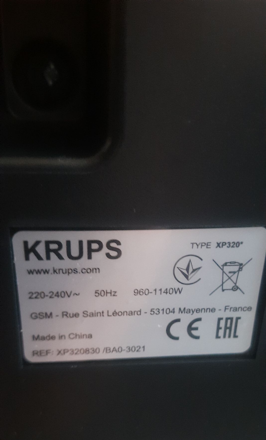 Ріжкова кавоварка некомплект  KRUPS OPIO XP320830