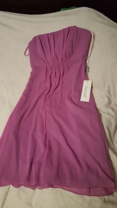 Sukienka liliowa fioletowa koktajlowa 38 na ramiączkach