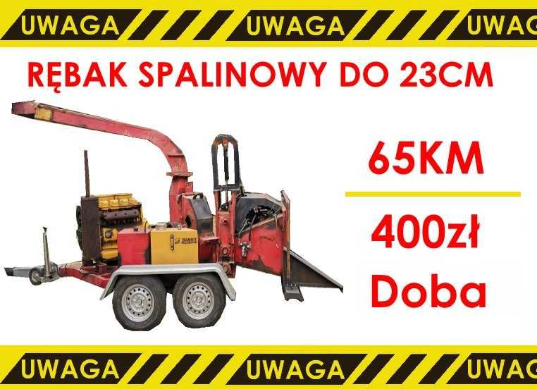 Wynajmę 40KM mobilny spalinowy rębak rozdrabniacz gałęzi do 20cm wsadu