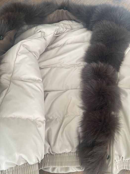 Тепла куртка( бомбер) з натуральним хутром