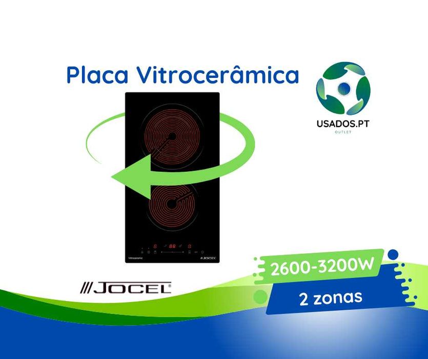Placa Vitrocerâmica Encastre 2 Zonas Jocel