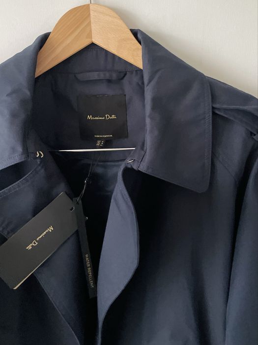 Massimo Dutti Nowy Granatowy trencz