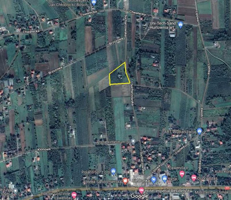 Działka Budowlana 0,1199ha Sandomierz, ul. Sucharzowska  1