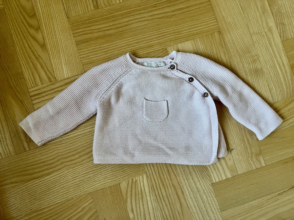Sweterek Zara Baby mini rozowy 68