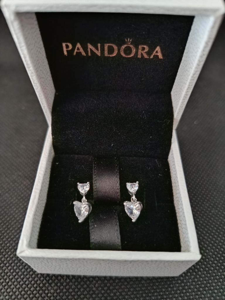 Brincos Heart crystal Pandora