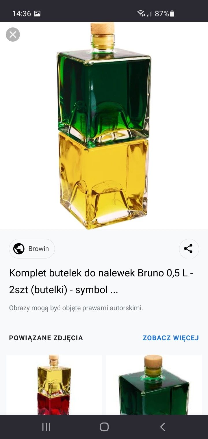 Butelki na alkohol,Komplet butelek Browin, karafka na nalewkę wino -2