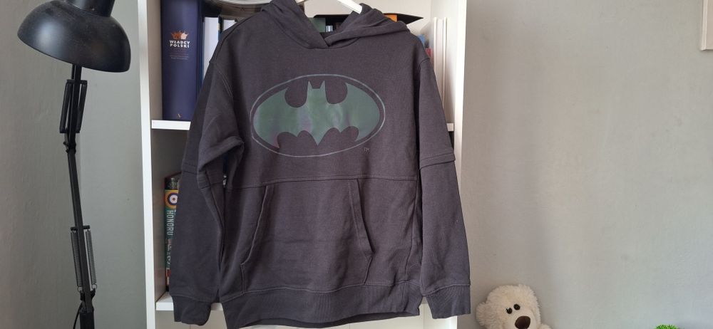 Szara bluza holo z kapturem dla chłopca batman rozmiar 152 Cool Club