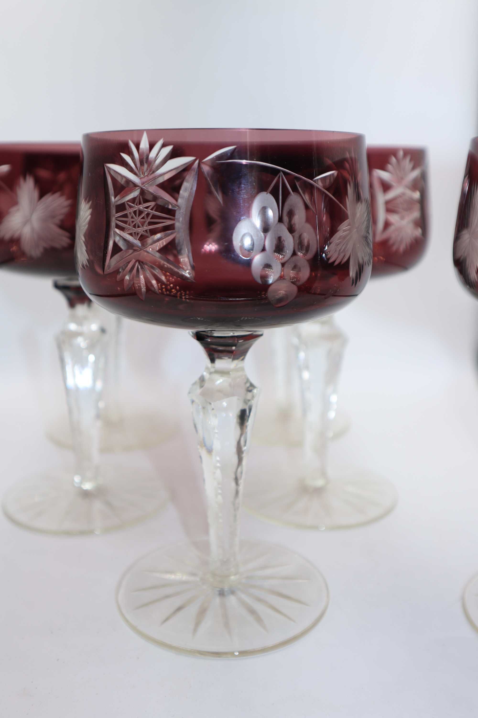 Kielichy szampanki rubinowe kryształ  PRL B072911