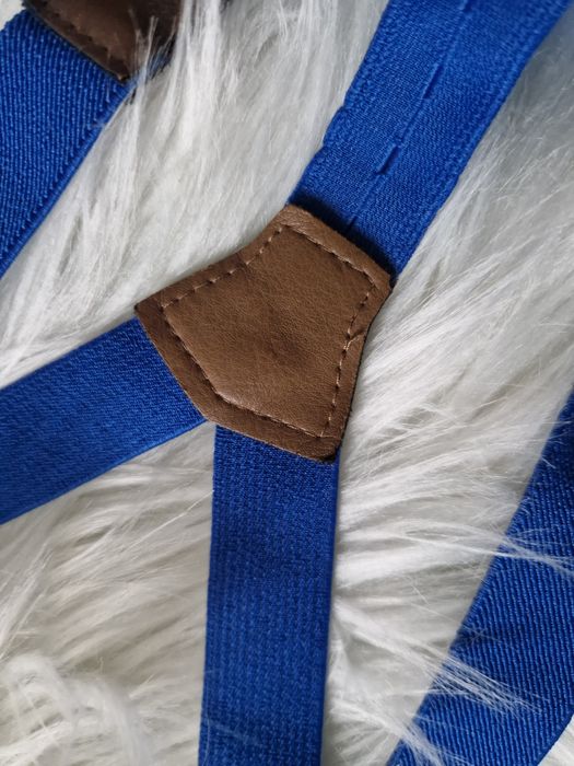 Spodnie jeansowe H&M z regulacją w pasie i szelkami r 68