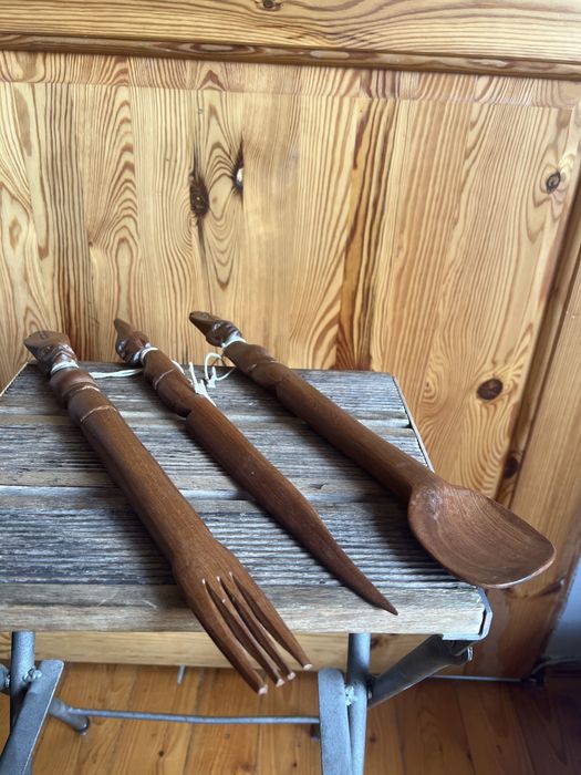 Sprzedam zestaw ręcznie rzeźbionych afrykańskich przyborów kuchennych