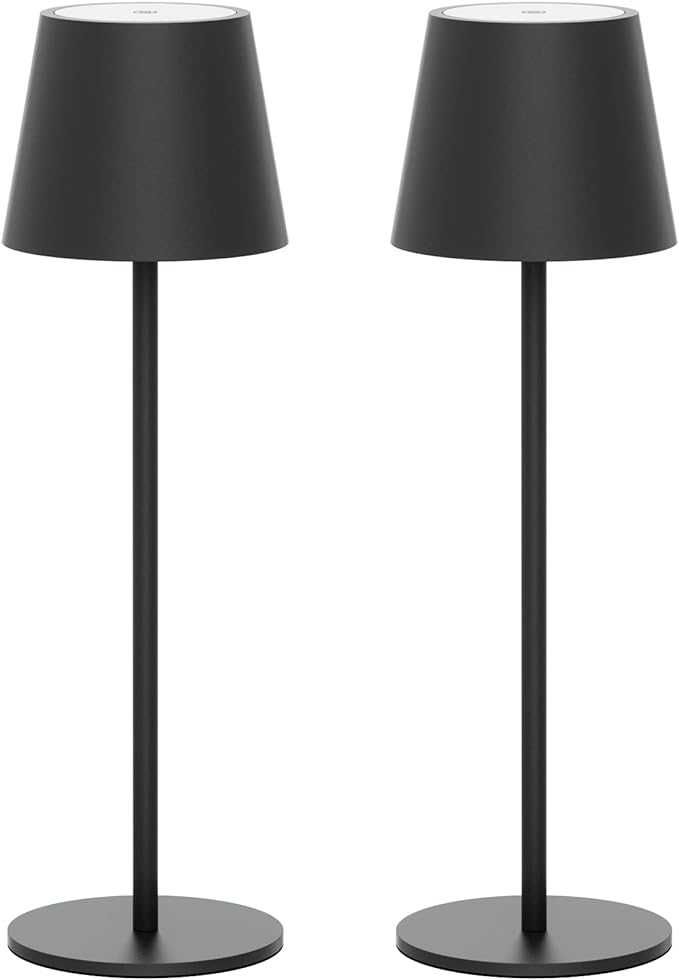 Zestaw 2 bezprzewodowych lamp stołowych LED, bat. 4400mAH ciemny szary
