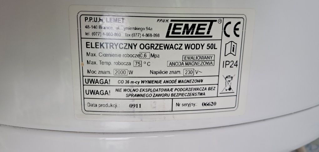Bojler LELMET 50l