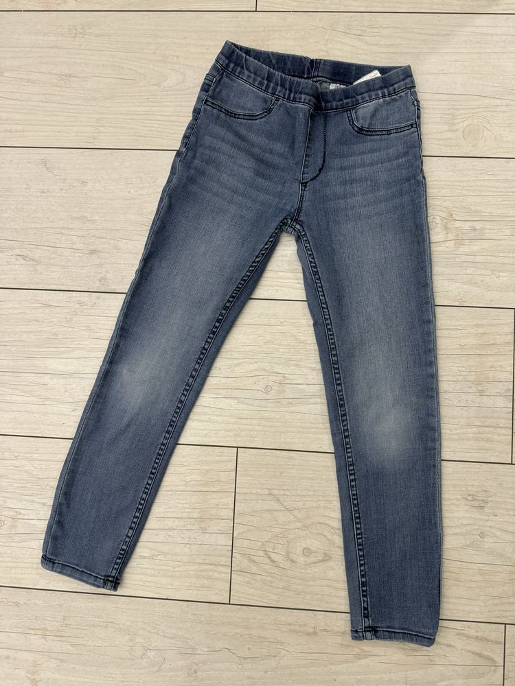 Spodnie jeansy dżinsy dżinsowe na gumce 128 H&M