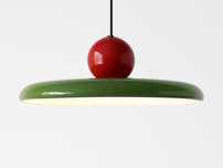 Lampa wisząca retro LED zielono-czerwona do salonu lub kuchni