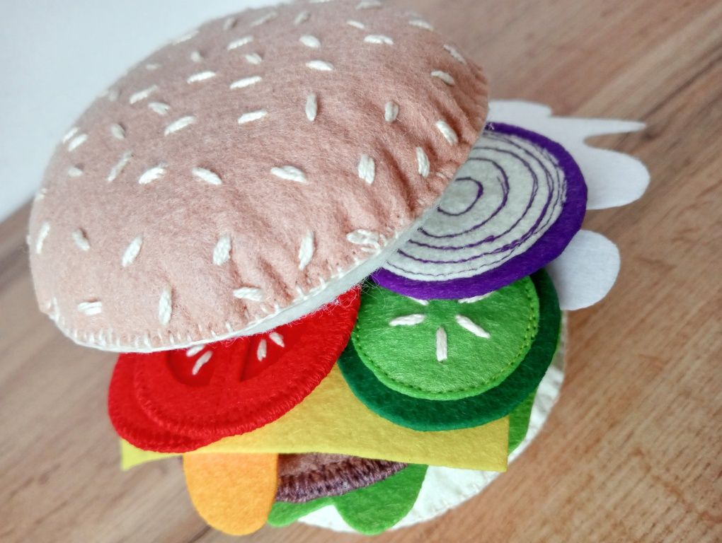 Hamburger + udko z filcu handmade zestaw
